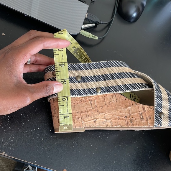 CATO Blue/Tan Wedge Cork Sandal - Picture 9 of 9